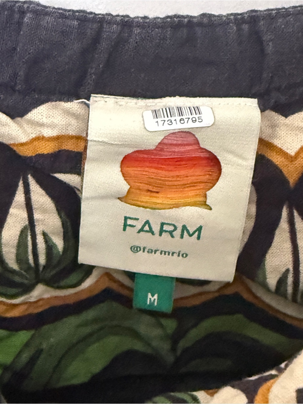 FARM Rio Black Midi Dress with Green & Red Floral Panels - Picture 5 of 7